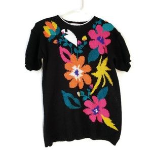 Jocelyn Smith vintage knit flower shirt